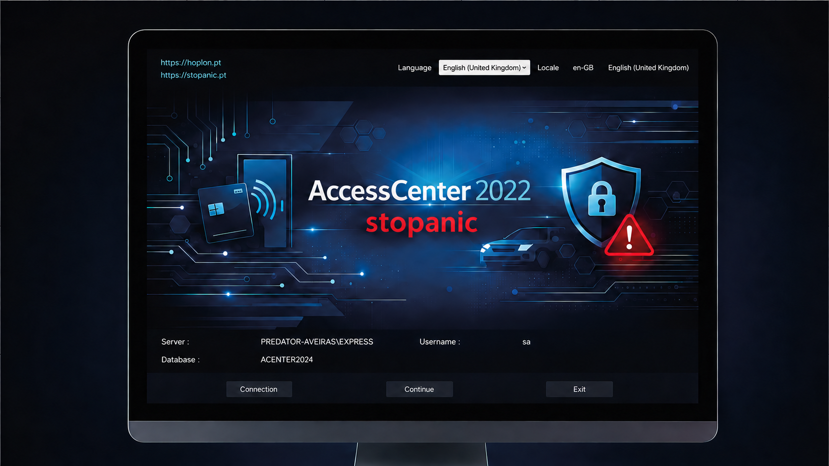 stopanic AccessCenter interface